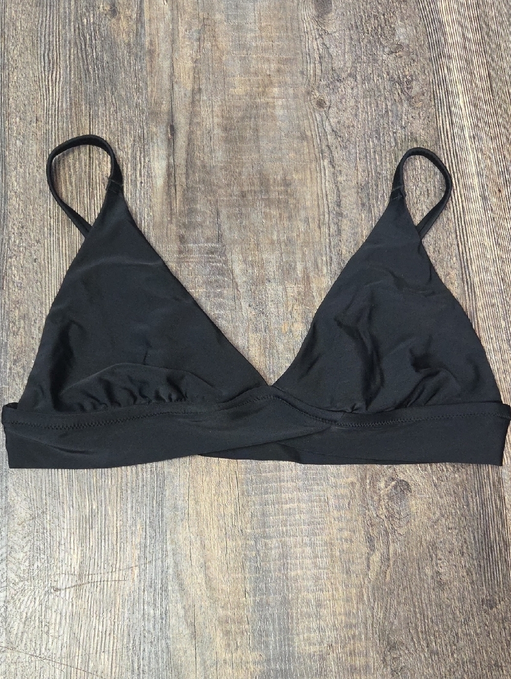 aerie Black Triangle Swim Bikini Top